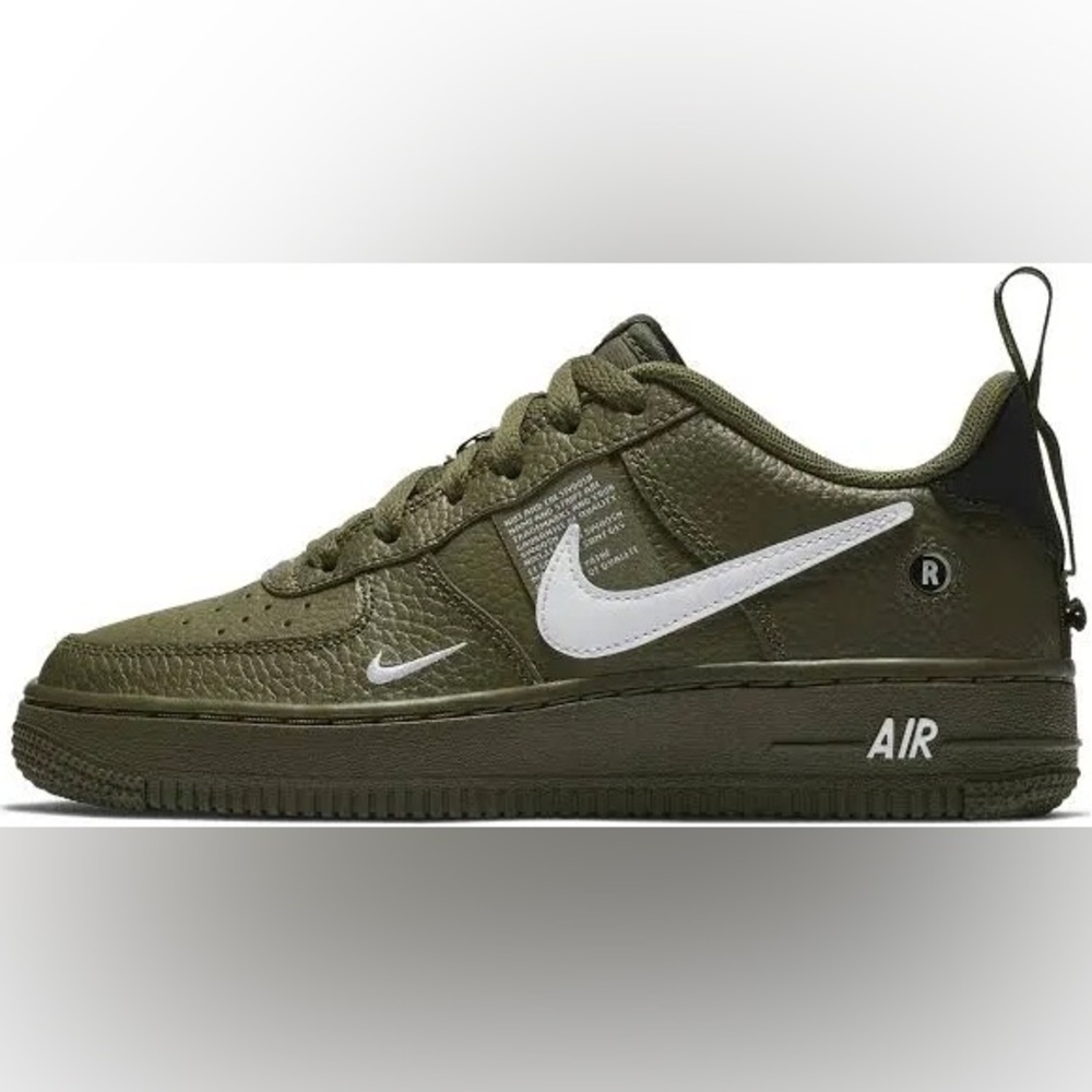 Kid's Nike GS Air Force 1 LV8 Utility Olive Canvas